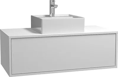 Produktbild von Weißer wandhängender Badezimmerschrank mit Einzelwaschbecken - TEANA