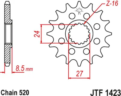 Zdjęcie produktu dla Ritzel 16Z 520