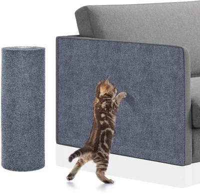Zdjęcie produktu dla Samoprzylepna mata do drapania 30 x 100 cm, szara, ścienna dla kotów