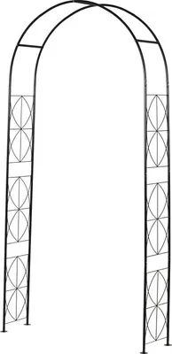 Obrázok produktu pre Oblúk, mreža na popínavé rastliny, záhradný oblúk, kovová strecha, čierna, 114 x 30 x 230 cm, pre popínavé rastliny a dekoráciu