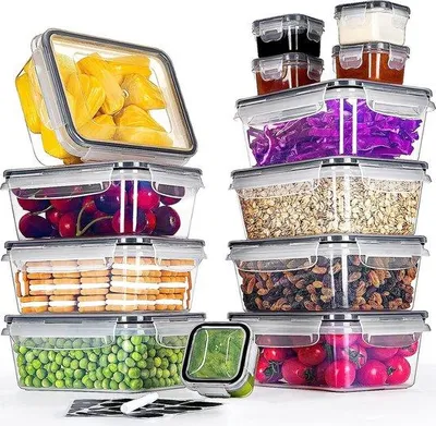 Produktbild von Famanu Vorratsdosen mit Deckel, 26 Stück - luftdicht, BPA-frei