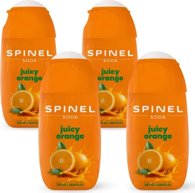 Produktbild von Spinel Soda Orange Sirup  65ml, 4 Stück für SodaStream Wassersprudler