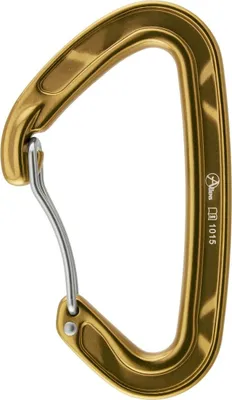 Alukarabiner D CLASSIC wire Drahtbügel von Aliens; goldfarbig; für Klettern geeignet.