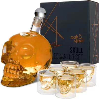 Produktbild von Oak & Steel Whisky Gläser & Dekanter Schädel
