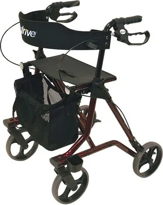 Produktbild von Drive Medical Leichtgewicht Rollator Torro inkl. Tasche, Rückengurt und Stockhalter rot