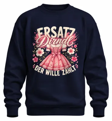 Imagen del producto de Dirndl de imitación. La intención es lo que importa. Camiseta tradicional. Pantalones de cuero. Sudadera para el . Jersey, color azul marino, talla XL