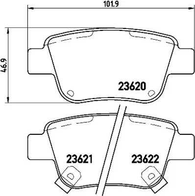 Produktbild von Brembo Bremsbelagsatz, Scheibenbremse Hinterachse P 83 047