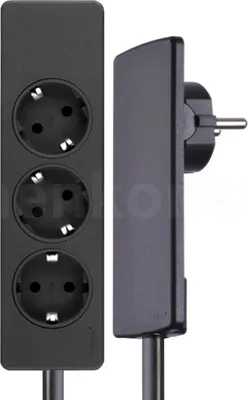Produktbild von Schulte EVOline Plug 01.561 Flachstecker 1.5 m Steckdose 3fach schwarz