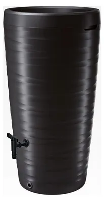 Produktbild von Regentonne 240 L mit Wasserhahn - anthrazit - Regentank mit Pflanzschale als Deckel - Kunststoff
