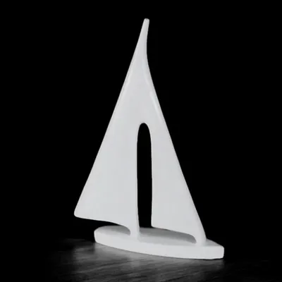 Produktbild von Weiße Dekorative Figur Schiff Groß 28 cm - Segelboot, Boot, Yacht