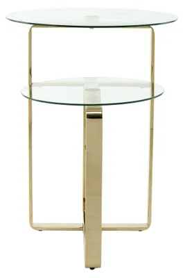 Produktbild von Couchtisch Katris 100 Gold aus Stahl und Glas