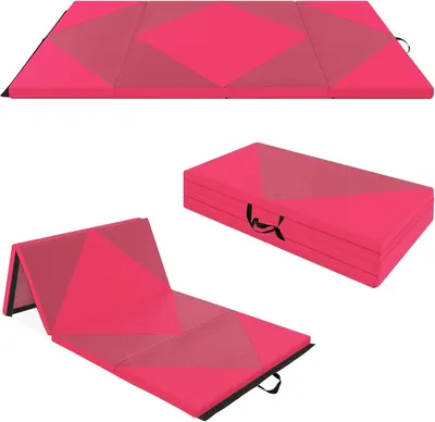 Produktbild von GOPLUS Turnmatte klappbar, 240×117×5cm Weichbodenmatte mit 2 Tragegriffen & Klettverschlüssen, Gymnastikmatte für Gymnastik, Sportmatte Fitnessmatte