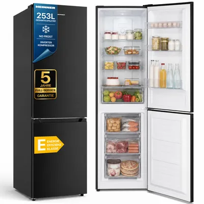 Produktbild von Heinner HCNF-HM253INVBKE++ Kühl-Gefrierkombination 253 L, No-Frost, Inverter, Wendetür, Schwarz