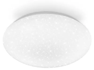 Produktbild von Briloner LED Deckenlampe Dimmbar Ø28x6,5 cm Rund 16W 2000lm 4000K Neutralweiß Sternenhimmel Weiß - Deckenleuchte Wohnzimmer Schlafzimmer Flur