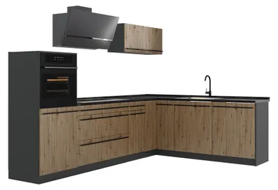 Imagen del producto de Cocina esquinera Vicco R-Line Roble artesanal/Antracita 287 x cm encimera Antracita, Model 67517