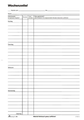 Image de RNK Verlag 165 Weekly - Bloc, 100 feuilles, DIN A4, lundi - dimanche