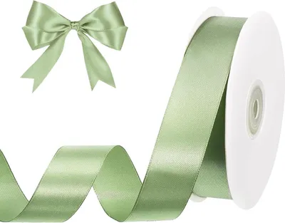 Produktbild von 45m Schleifenband Grün 25mm Geschenkband Satinband Eukalyptus für Deko