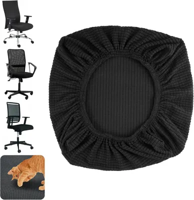 Obrázok produktu pre Poťah na stoličku, elastický, čierny, 35-48 cm, vhodný pre kancelárske stoličky a herné stoličky