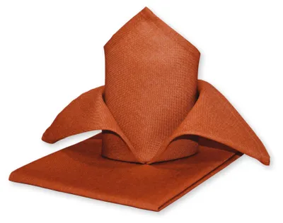 Produktbild von 4er Pack Stoff Servietten terracotta Leinenoptik bügelfrei 50x50 cm beschichtet