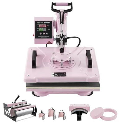 Produktbild von Hittepers-Maschine – Transferpresse – T-Shirts bedrucken – 8-in-1 Multifunktionsgerät – 300 x 380 mm – Rosa