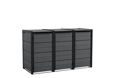 Produktbild von Keter Hide Away Mülltonnenbox für 3x240L Tonnen - 205.9x84.3x121.2cm