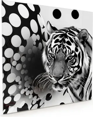 Produktbild von Küchenrückwand Spritzschutz Glas mit Motiv Tigerpunkte 40 x 40 cm
