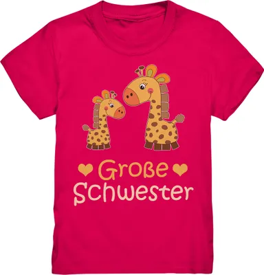 Produktbild von Große Schwester Shirt Giraffe Große Schwester Geschenk – Sorbet / 134/146 (9-11)