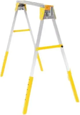 Image de Chevalet de sciage pliable, hauteur réglable, grande capacité de charge, jaune