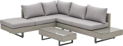 Produktbild von Outsunny 3-tlg. Luxus Gartengarnitur Polyrattan Garten Sitzgruppe mit Ablagen