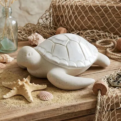 Produktbild von Dekofigur "Schildkröte" aus Porzellan, 22x21 cm, Turtle Figur, maritime Deko