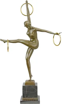 Produktbild von Bronzeskulptur Bronzefigur Tänzerin der Ringe