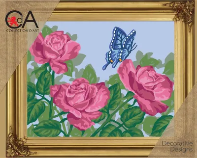 Zdjęcie produktu dla Zestaw do haftu krzyżykowego "Róże i motyle", 22x30 cm