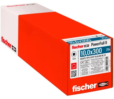 Productafbeelding van Holzschroef PowerFull II 10,0x300 ZK TX VG (25 stuks, volschroefdraad, verzinkt)