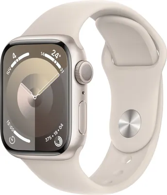Produktbild von Apple Watch 9, GPS, hliníkové pouzdro Starlight 41 mm, sportovní pásek Starlight - S/M