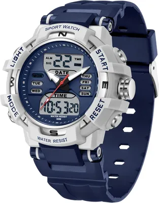 Produktbild von Armbanduhr Kinder Digitaluhr Damen Uhr 5ATM Wasserdicht Kinder Uhren für Jungs Mädchen mit Wecker Kalender Coutdown LED 12/24H Analog Digital Sportuhr
