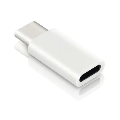 Produktbild von 8-Pin auf Type-C Adapter Lightnin BUCHSE zu to USB-C STECKER iPhone Samsung weiß