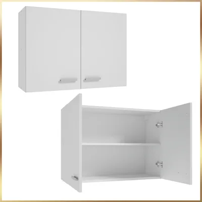 Produktbild von Stamar | Küchenmöbel Set - Stehschrank 80 cm + Hängeschrank 80 cm - Weiß - Minimalistisches Design - Inkl. Spüle