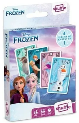 Image de Jeu de familles 4 en 1 disney frozen - shuffle reine des neiges - cartamundi - enfant
