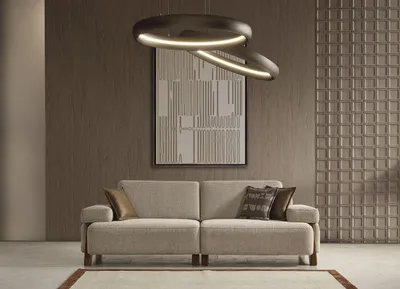 Produktbild von Eleganter 3-Sitzer Beiges Wohnzimmer Sofa  Textil Couch