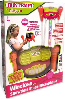 Image de Jouet microphone sans fil Bontempi - accessoires de scène colorés