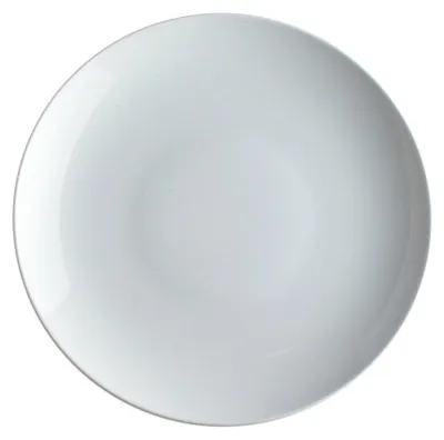 6 flache Porzellanteller, rund, weiß, mikrowellengeeignet