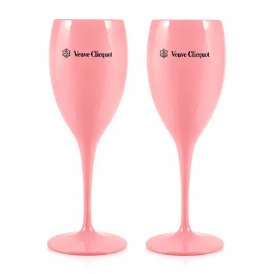 Immagine prodotto di Set da 2 bicchieri da champagne Rosane in acrilico – Bicchieri da spumante infrangibili – Leggeri, eleganti e riutilizzabili – Adatti per Veuve Clicquot
