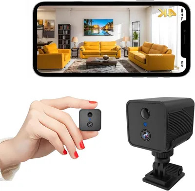 Zdjęcie produktu dla Miniaturowa kamera monitoringu - Mała kamera - Ochrona domu - 50 dni pracy na baterii - 4K Ultra HD - Czarna