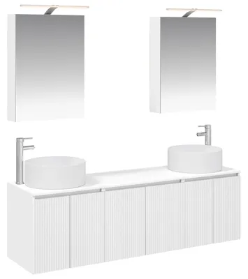 Immagine prodotto di vidaXL Set di 5 mobili da bagno, bianco, in legno composito