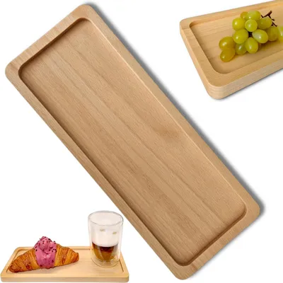 Immagine prodotto di Vassoio decorativo in legno - versatile ed elegante - 1 pezzo - rettangolare - 30 x 12 cm