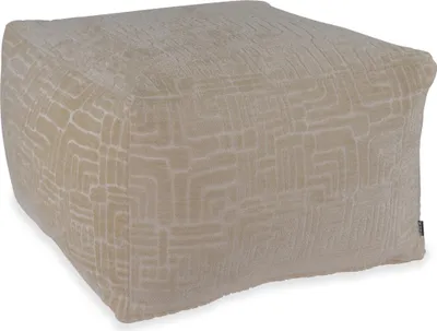 Produktbild von H.O.C.K. Chessy Indoor Hocker 60x60x40cm beige weich gemustert