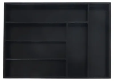 Bambus-Besteckkasten, 6 Fächer, 5x35,5x25,5 cm, schwarz