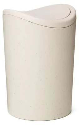 Immagine prodotto di Contenitore per rifiuti piccolo con coperchio, ideale per il bagno, moderno, di colore bianco