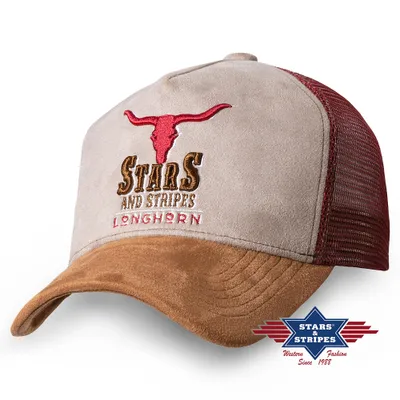 Stars & Stripes Trucker Cap Longhorn in braun