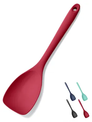 Productafbeelding van Soepele Siliconen Kooklepel: Hittebestendig tot 315°C, 28 cm, Rood